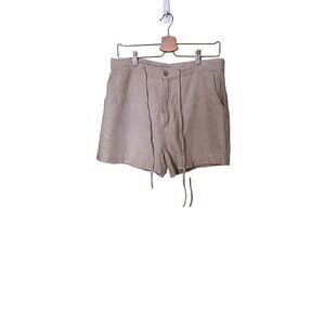 Gantos Linen Blend Drawstring  Shorts Medium Pockets lagenlook beachy boho resor